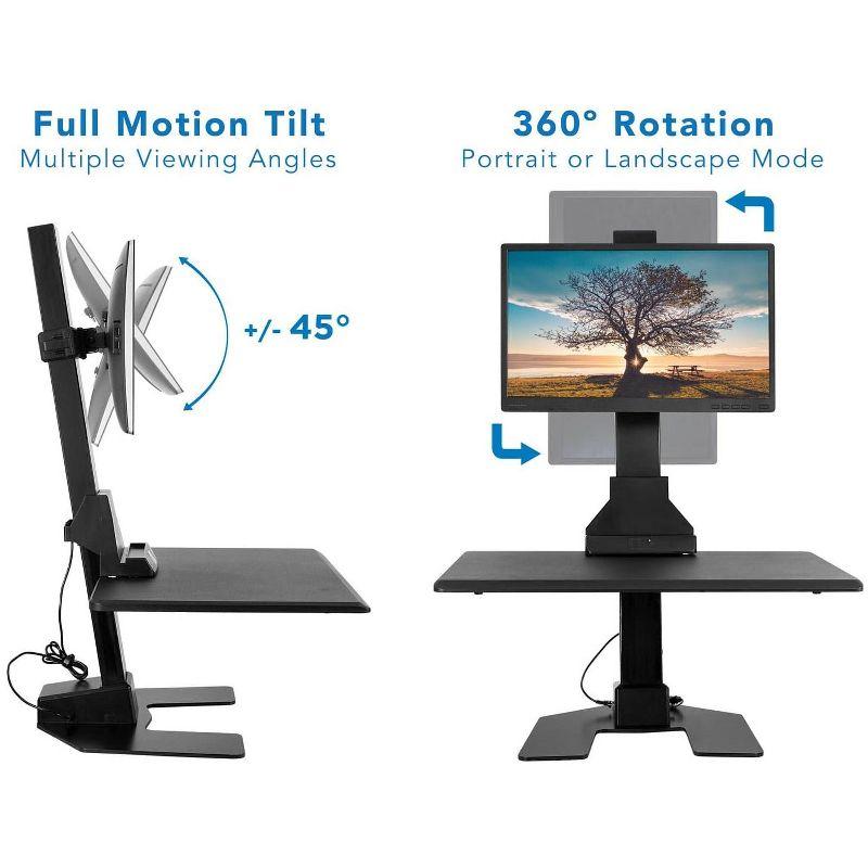 Mount-It Electric Standing Desk Converter, Tabletop Stand Desk w/ Monitor Mount, 28" Wide Platform