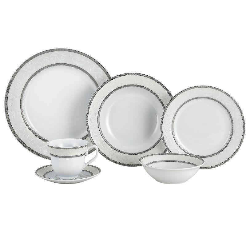 Lorren Home Trends 24 Piece Porcelain China Dinnerware Set - Service for 4