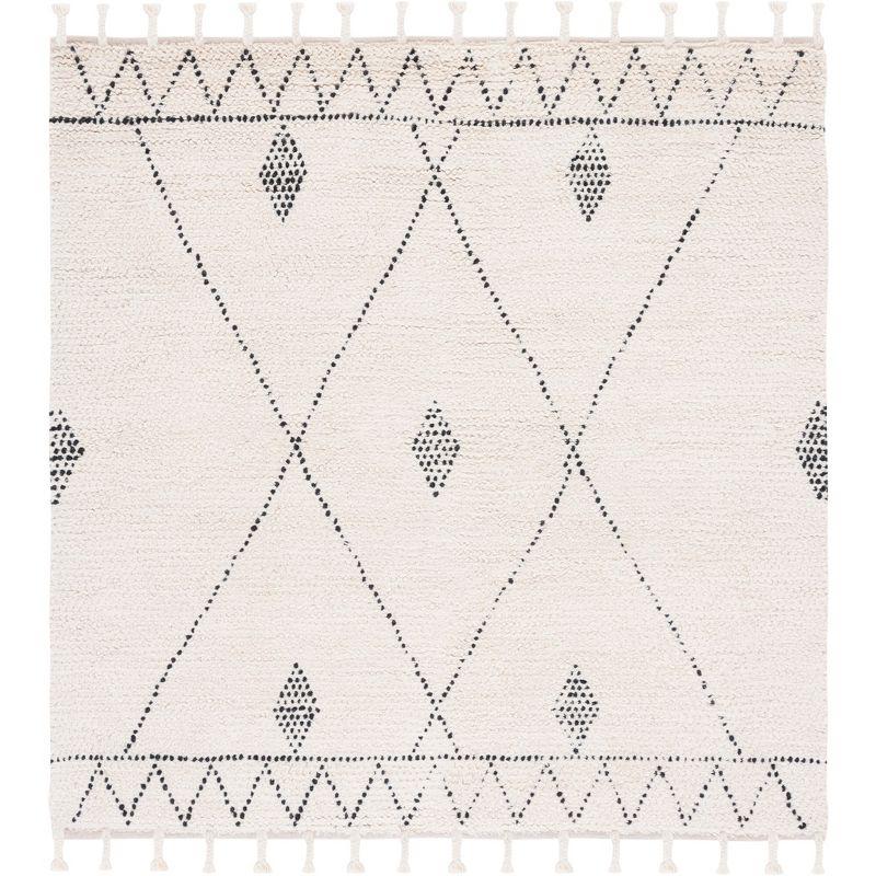 Casablanca CSB489 Hand Woven Area Rug - Ivory/Black - 6'x6' - Safavieh.