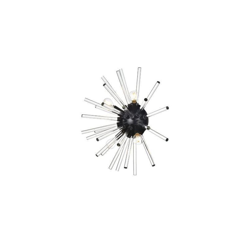 Elegant Lighting Sienna 18 inch crystal rod wall sconce in black