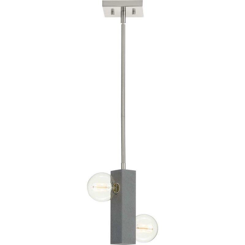Progress Lighting, Mill Beam, 2-Light, Mini-Pendant, Brushed Nickel, Industrial Hanging Collection