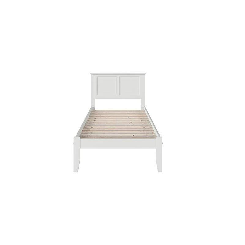 AFI Furnishings Madison Twin Platform Bed with Open Footboard and Turbo Charger in White