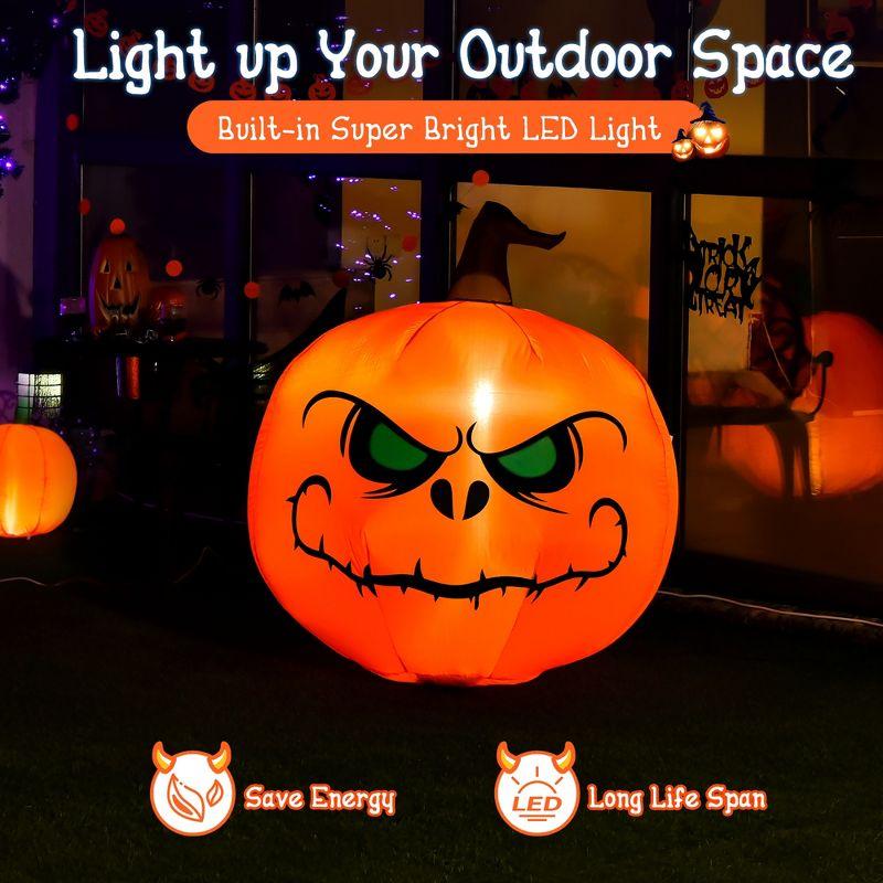 Costway 4 FT Halloween Inflatable Pumpkin Large Blow up with Build-in LED Light