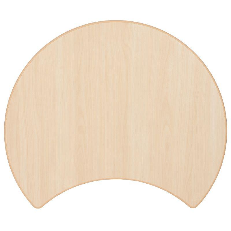 Flash Furniture Goddard 25.125"W x 35.5"L Crescent Plastic Adjustable Activity Table-Seats 4
