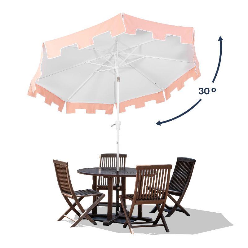 Arlmont & Co. Taveon 9 ft. Classic MidCentury Market Patio Umbrella with UV Protection, Auto-Tilt, and Crank | Wayfair