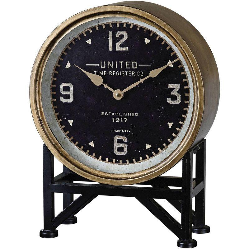 Uttermost Shyam Vintage Brass 16" High Table Clock