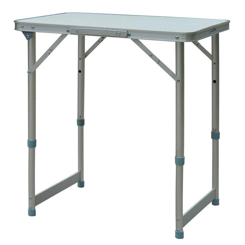 Outsunny 23" Folding Camping Table Beach Table with Height Adjustability, Lightweight Portable Table with Handle, Outdoor Folding Table Accessory