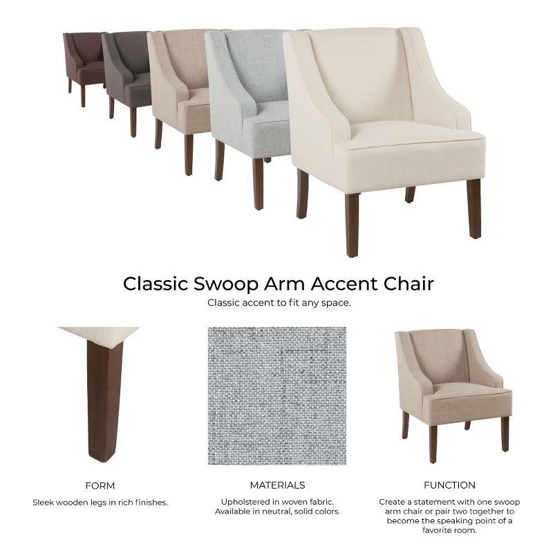 Classic Solid Swoop Arm Accent Chair - Homepop