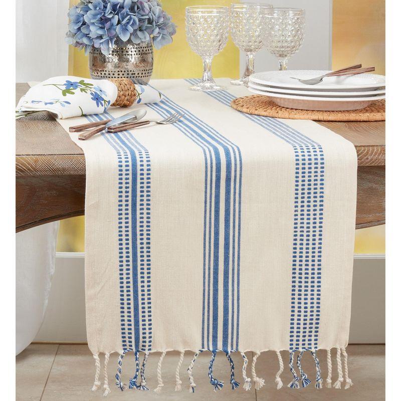 Saro Croetter Striped 100% Cotton Table Runner