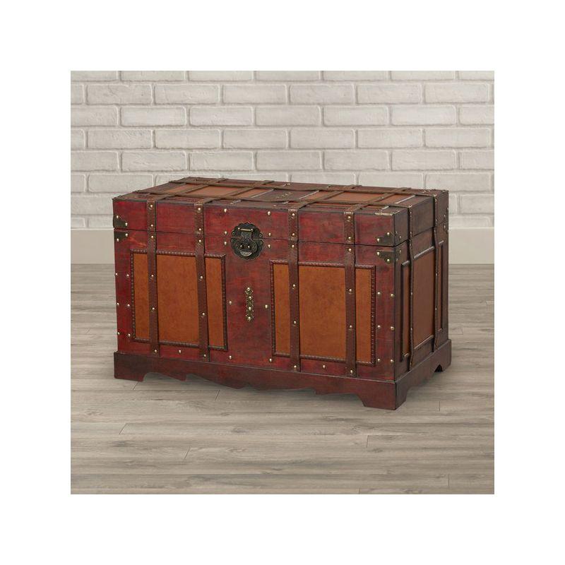 Vintiquewise Large Antique Style Steamer Trunk, Decorative Storage Box