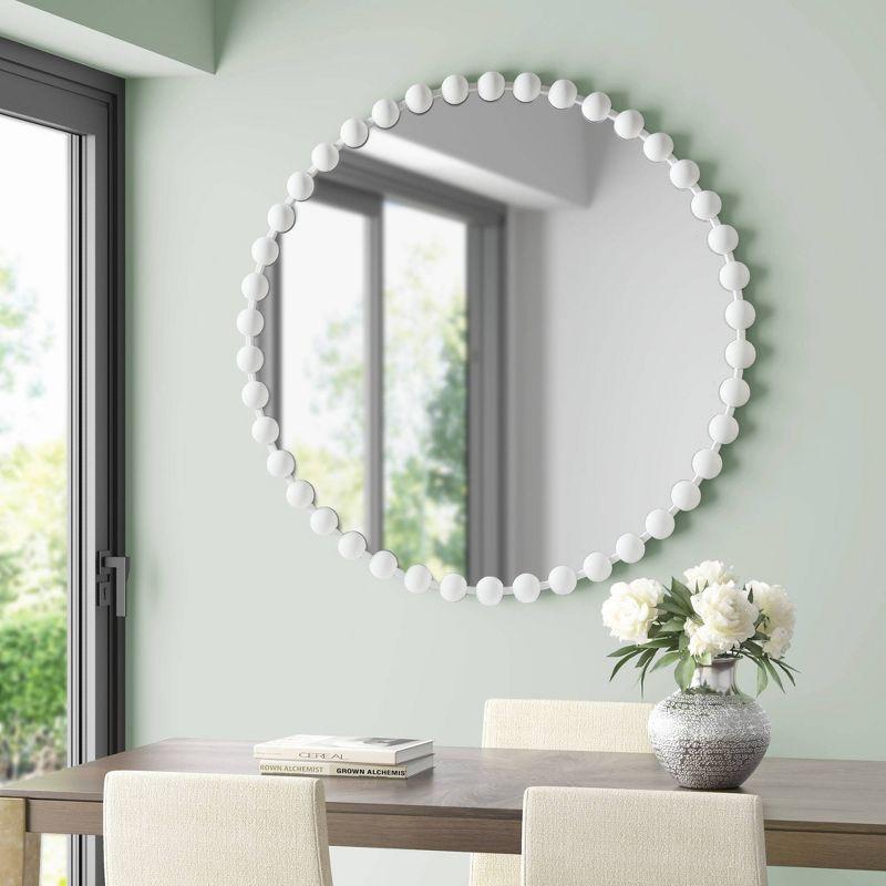 Marlowe Beaded Round Metal Wall Mirror