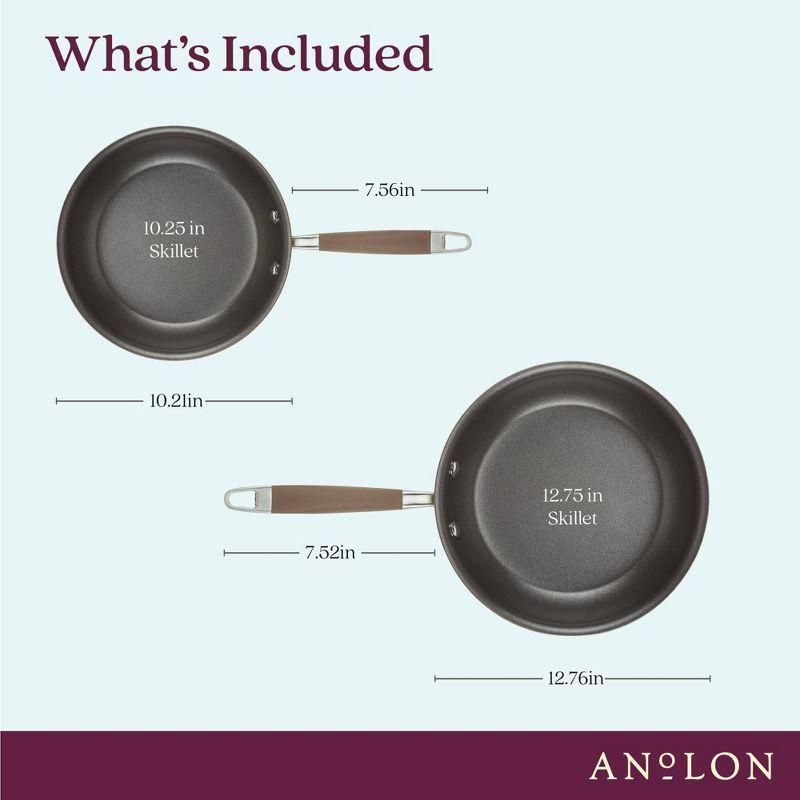 Bronze Hard-Anodized Nonstick Fry Pan Set with Ceramic Coating