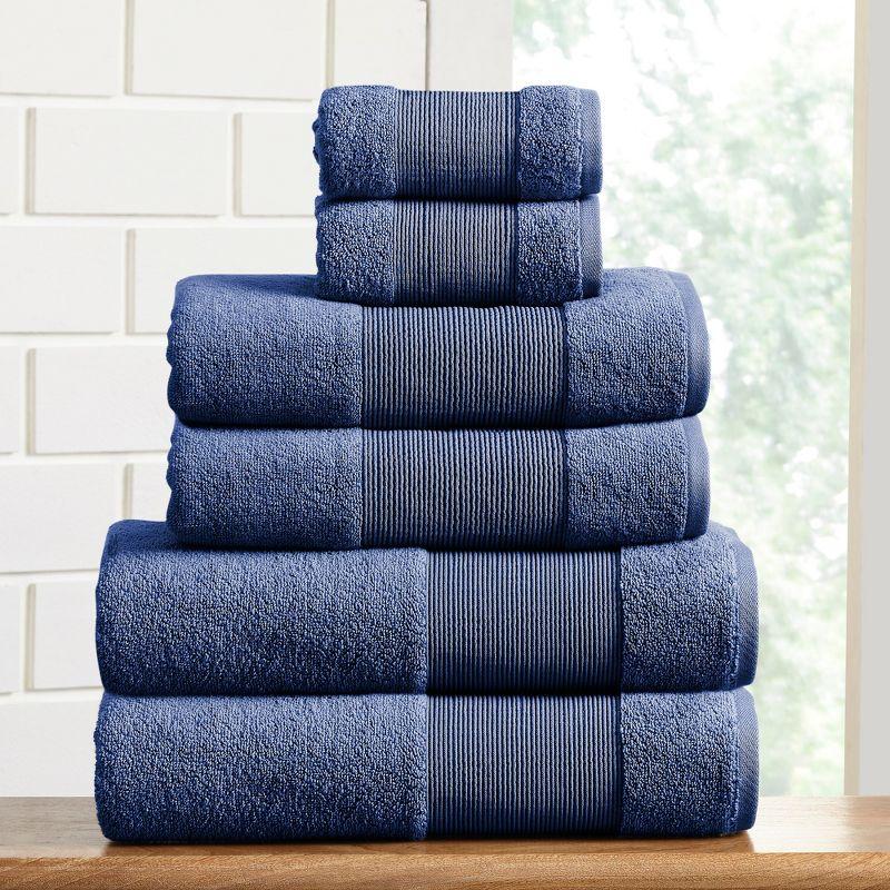 Modern Threads - Air Cloud 6-Piece 100% Zero-Twist Cotton Towel Set - Bath Towels, Hand Towels, & Washcloths - Super Absorbent & Quick Dry - 500 GSM - Soft & Plush