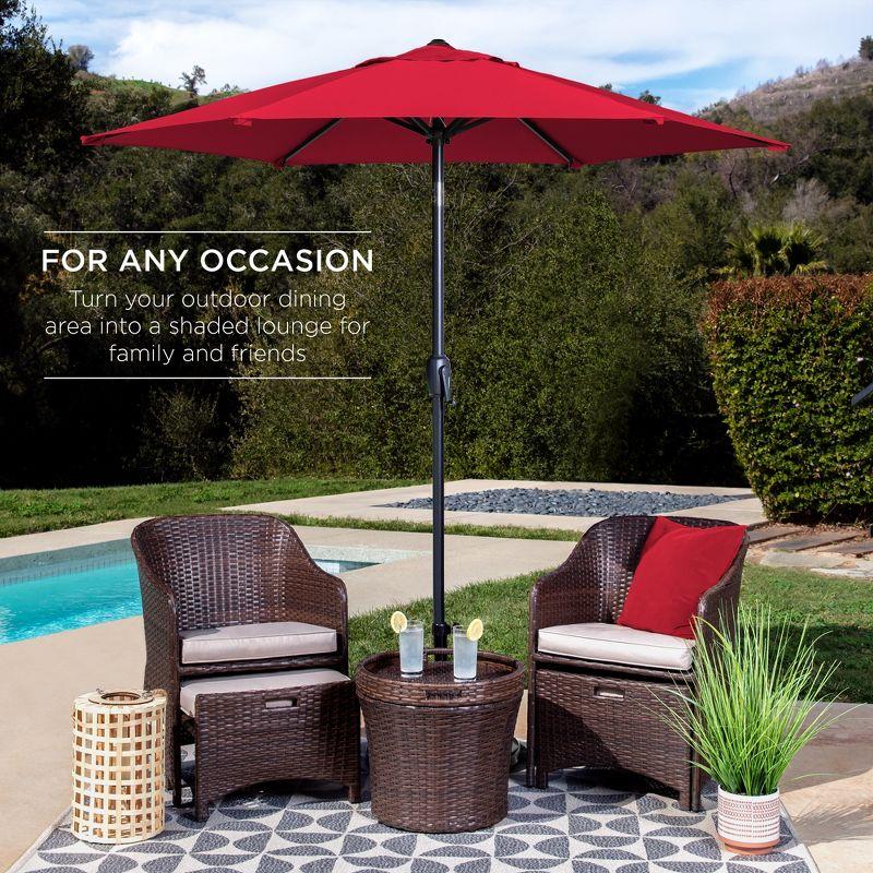 Best Choice Products 7.5ft Heavy-Duty Outdoor Market Patio Umbrella w/ Push Button Tilt, Easy Crank, Red