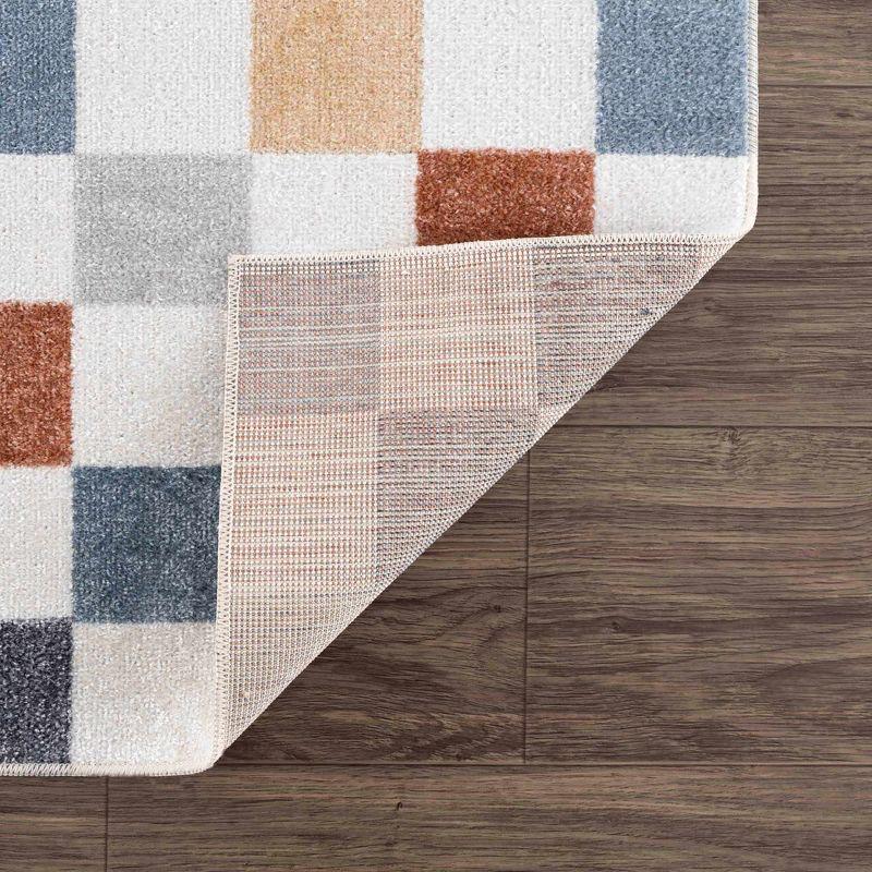 Hauteloom Alie Colorful Checkered Washable Rug