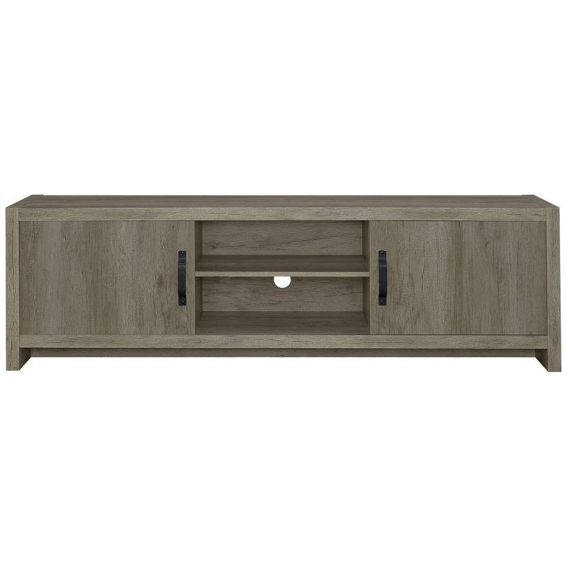 Hays 2 Door TV Stand for TVs up to 80" Gray Driftwood - Coaster: Modern Entertainment Center with Storage