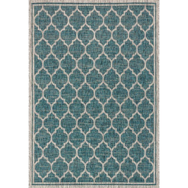 Gray Trellis Reversible Synthetic Flatweave 3x5 Area Rug