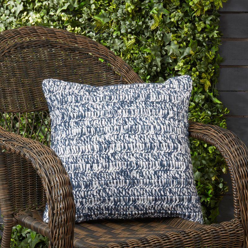 Saro Lifestyle Outdoor Zen Raffia Poly Filled Throw Pillow