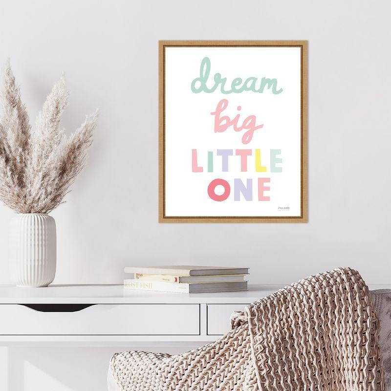 Amanti Art Dream Big Little One Cursive by Ann Kelle Canvas Wall Art Print Framed 16 x 20-in.