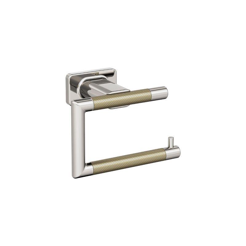 Polished Nickel and Golden Champagne Single Post Toilet Paper Holder