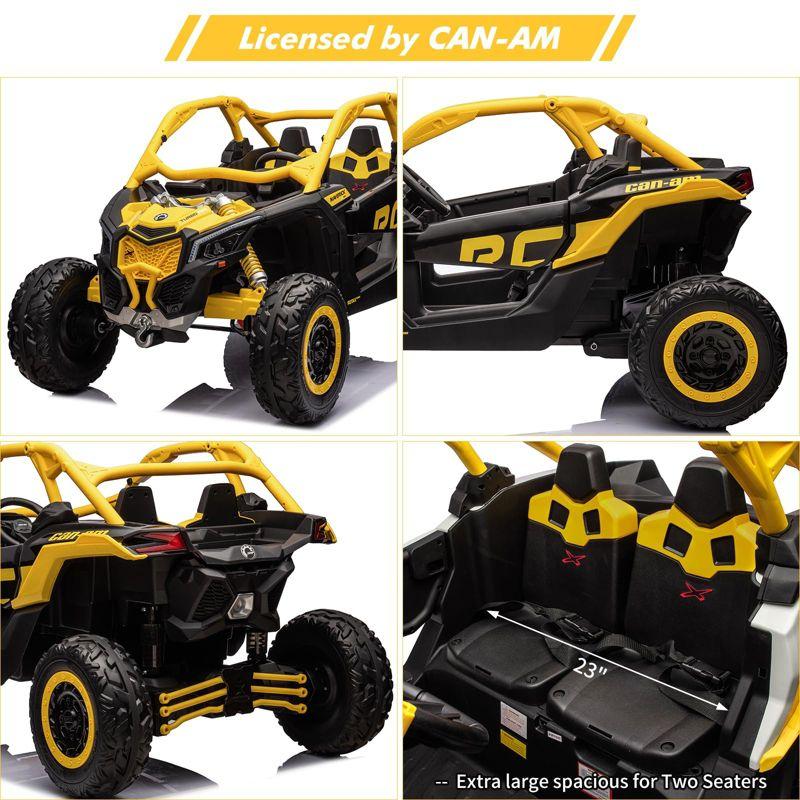 2 Seats Ride on UTV with Remote Control for Kids, 2 * 24V Batteries 4 * 200W Motors Licensed by CAN-AM UTV