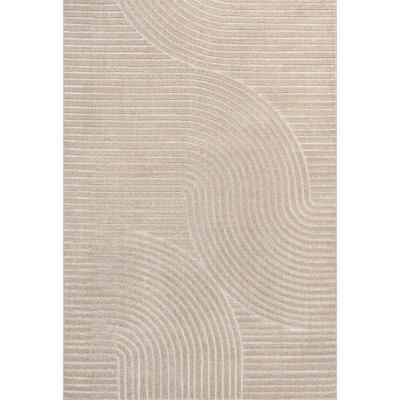 JONATHAN Y Skagen High-Low Minimalist Curve Geometric Indoor/Outdoor Area Rug