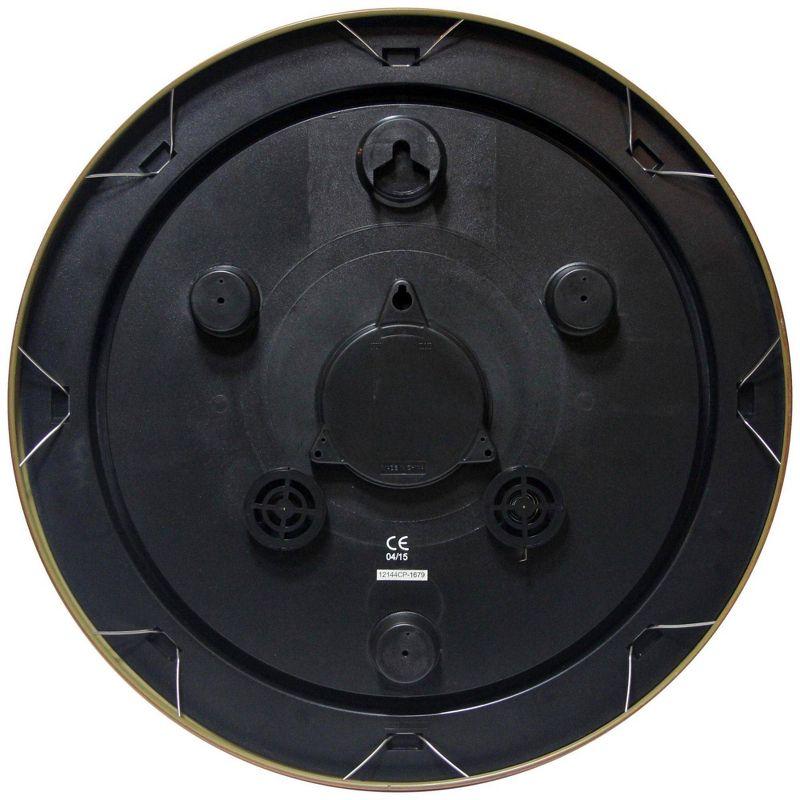 18" Craftsman Round Wall Clock/Thermometer Bronze Infinity Instruments: Indoor/Outdoor, Hygrometer