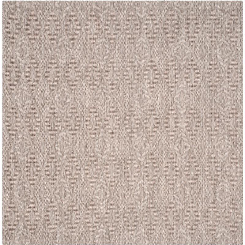 Courtyard CY8522 Power Loomed Indoor and Outdoor Area Rug - Beige/Beige - 6'7"x6'7" - Safavieh