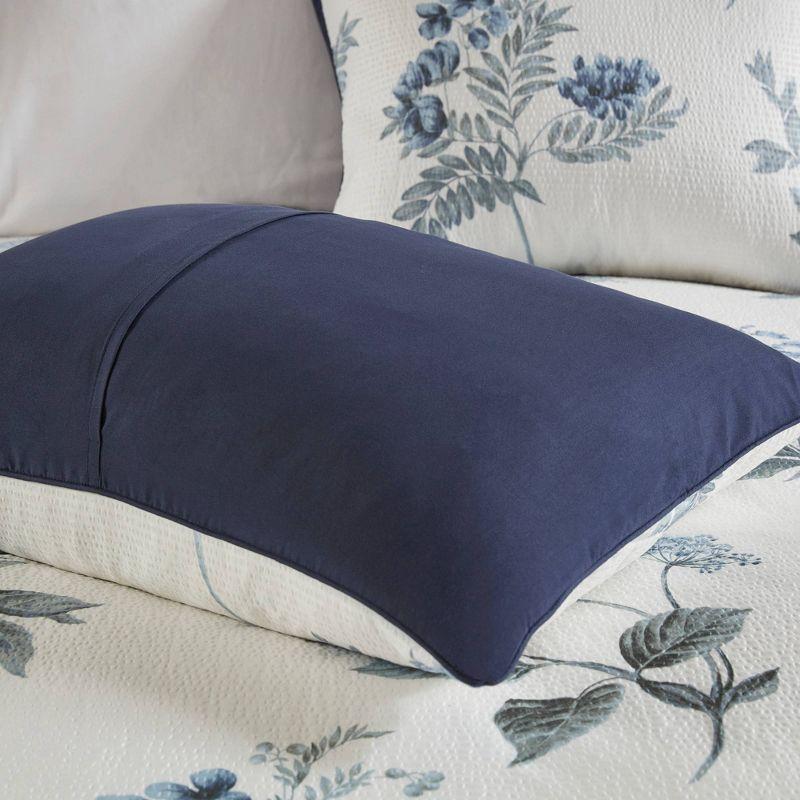 Zennia 7 Piece Seersucker Floral Comforter Set with Throw Blanket