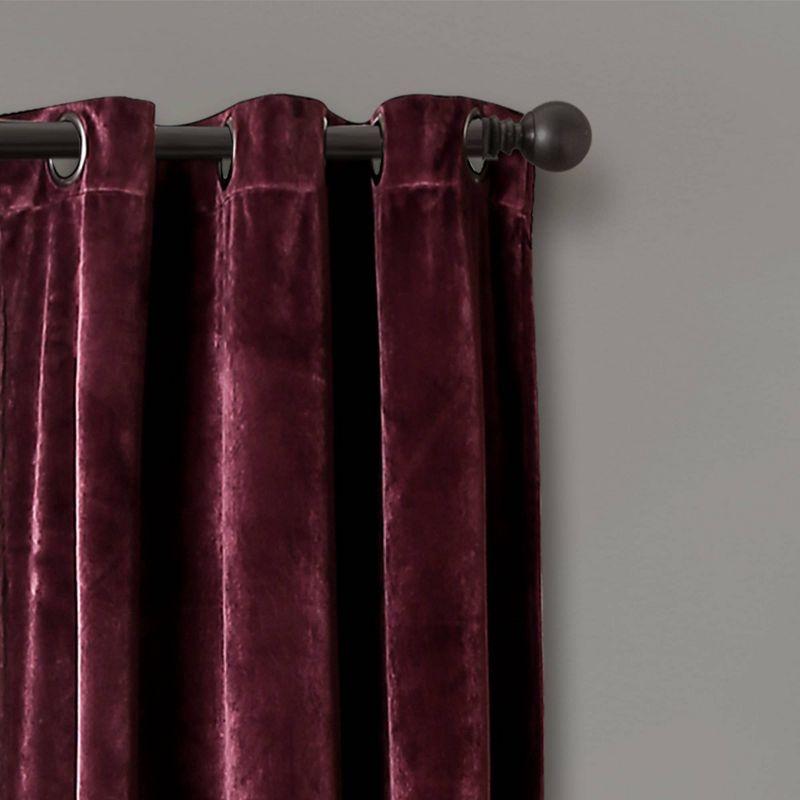 Prima Velvet Solid Velvet Room Darkening Curtain Pair