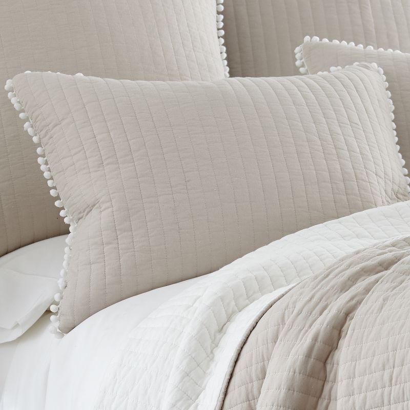 Pom Pom Taupe Twin/Twin XL Quilt - Levtex Home