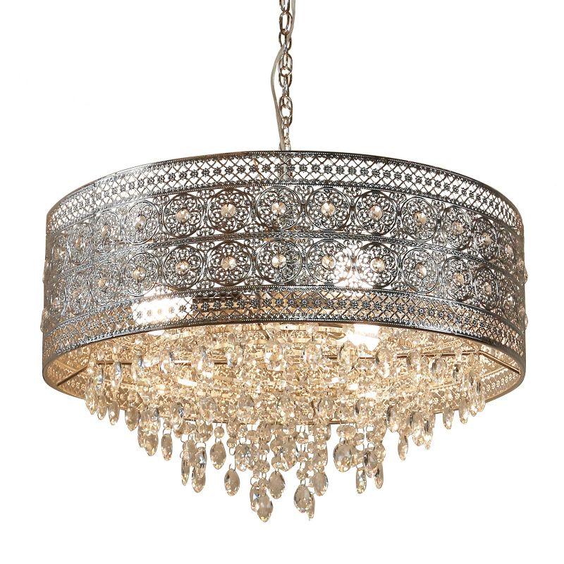 24" Brielle Crystal Chandelier Polished Nickel - River of Goods