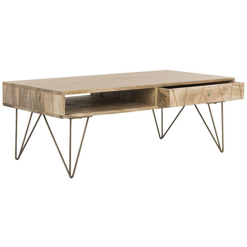 Marigold Coffee Table - Natural/Brass - Safavieh