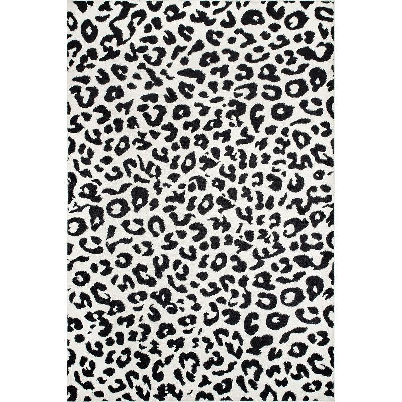 Nuloom Leopard Animal 8x10 Indoor Area Rug for Living Room Bedroom Dining Room Kitchen, Dark Grey/Ivory
