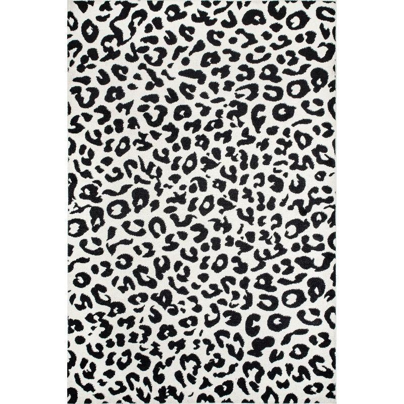 Nuloom Leopard Animal 10x14 Indoor Area Rug for Living Room Bedroom Dining Room Kitchen, Dark Grey/Ivory