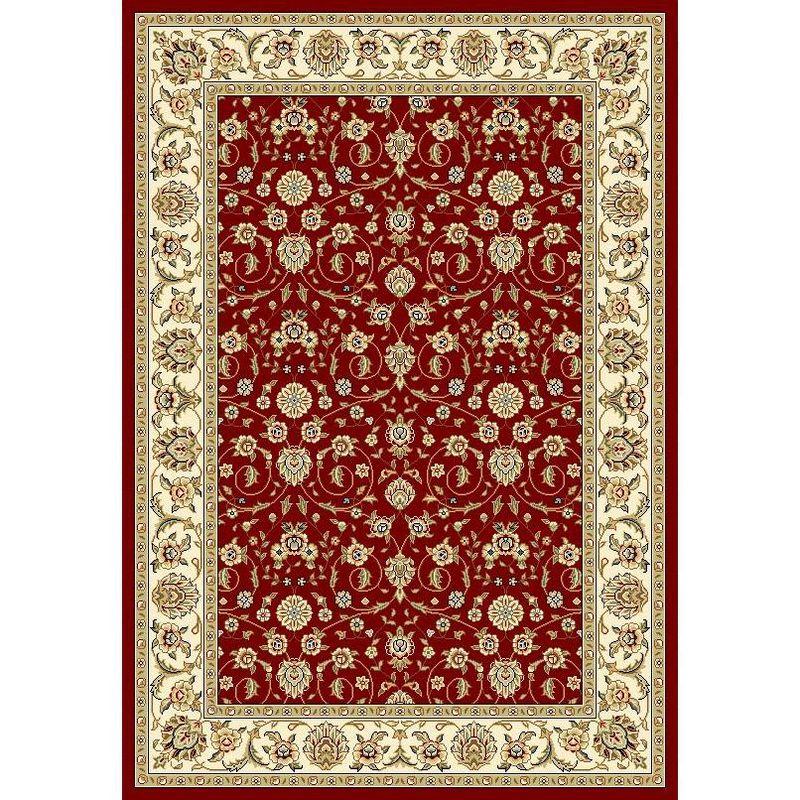 Lyndhurst Red and Ivory Floral Motif Rectangular Area Rug