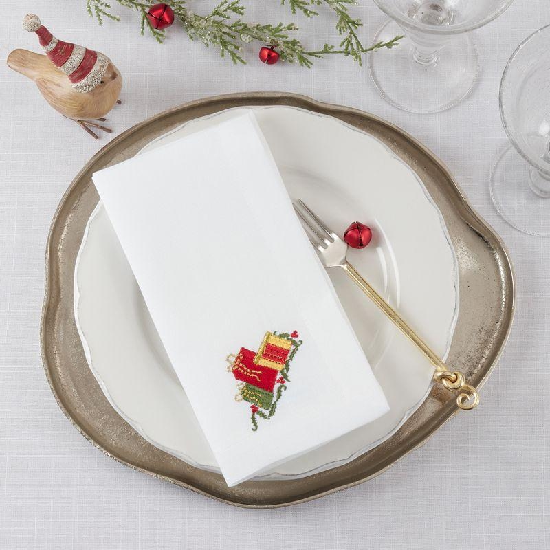 Polyester Embroidered Square Napkin (Set of 4)