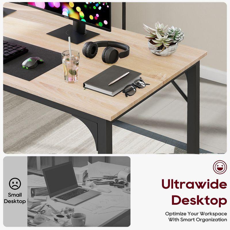 FDW Computer Desk 47 inch Length Study Writing Table, Adjustable feet, Modern Furniture for Home Office, Nature