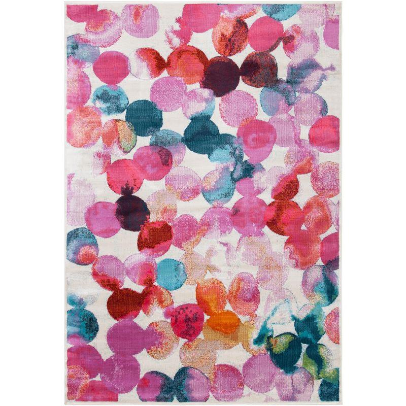 Lillian LLN377 Power Loomed Area Rug - Rose/Light Blue - 5'3"x7'7" - Safavieh