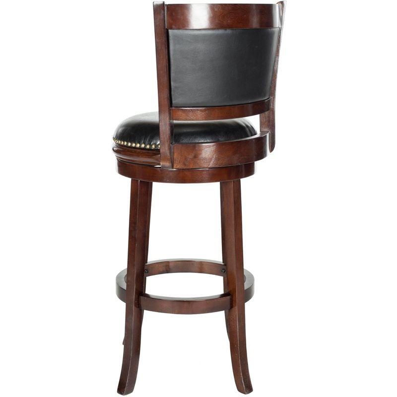 Cappuccino and Black Swivel Bar Stool with Leather Seat