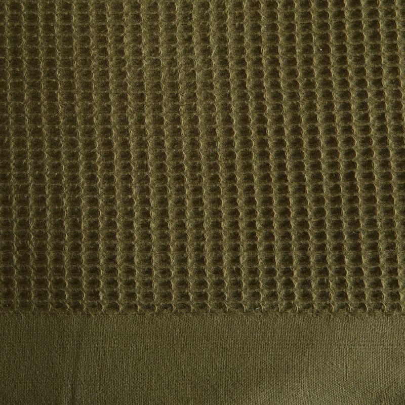 Twin Olive Green Cotton Knitted Blanket