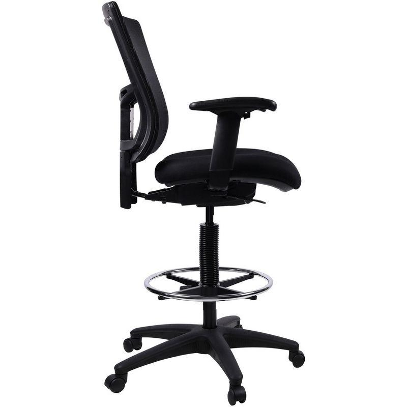 Lorell Mesh Back Drafting Stool - Black Seat