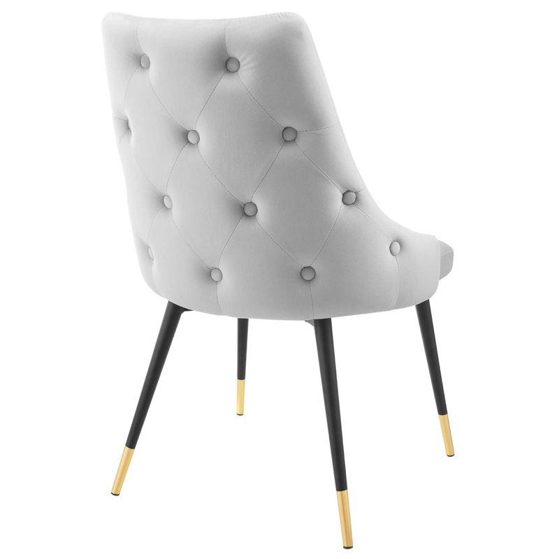 Modway Adorn Tufted Performance Velvet Accent Dining Side Chair, Light Gray