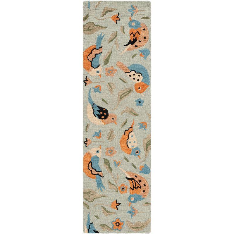 Blossom BLM676 Hand Hooked Runner Rug - Sage/Multi - 2'6"x10' - Safavieh.