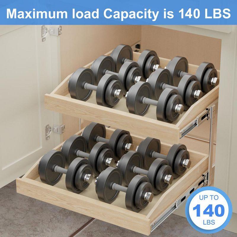 LOVMOR 2 Tier Pull Slide Out Cabinet Organizer 13 Inch x 21 inch, Cabinet Drawer Organizer with U Bracket
