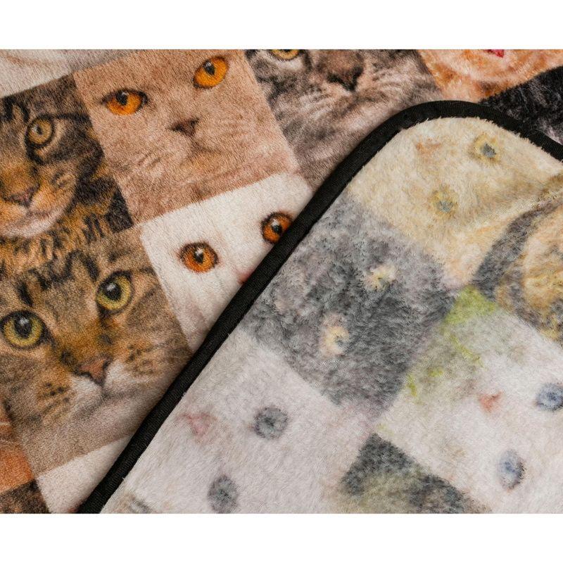 Toynk Cat Face Collage Fleece Throw Blanket | 45 x 60 Inches