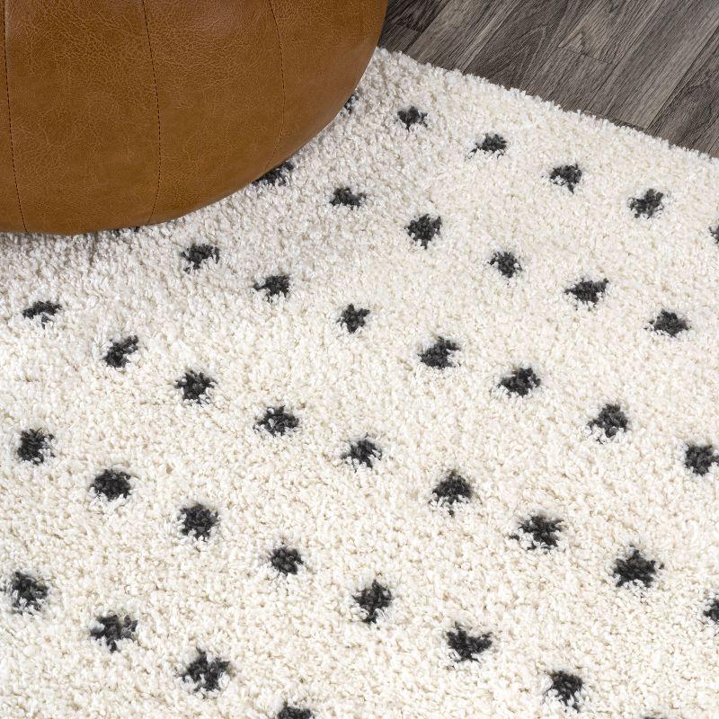 Pele Modern Geometric Dot Shag Indoor Area Rug - JONATHAN Y