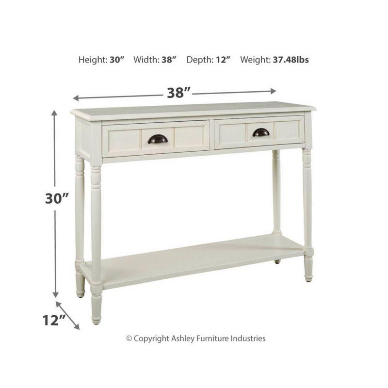 Goverton Sofa and Console Table White - Signature Design by Ashley: Vintage Entryway Storage with Shelves