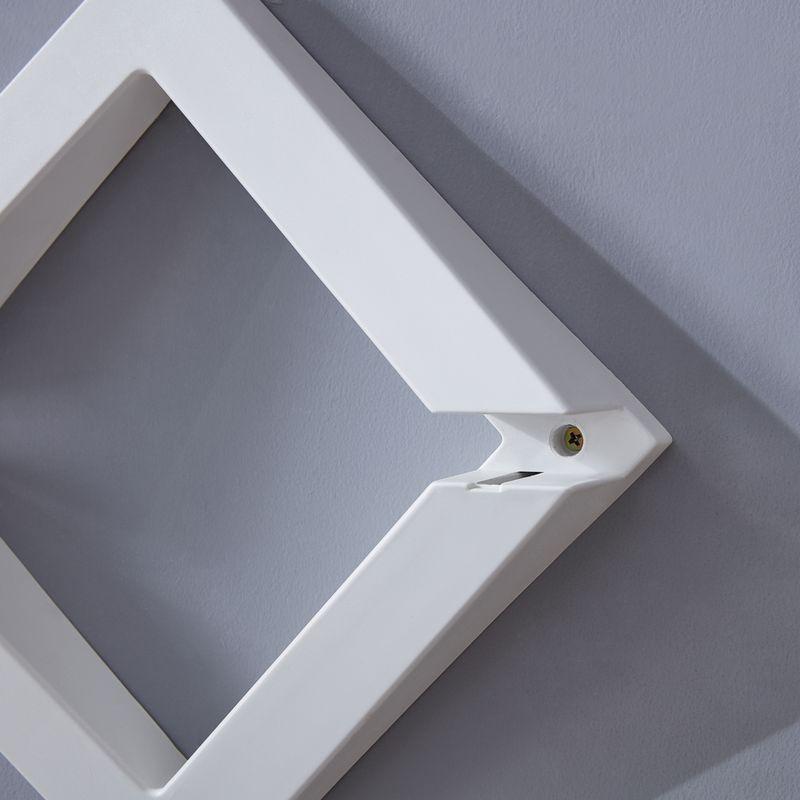 40" x 27.5" Three Tier Diamonds Shelving System White - Danya B.: Modern Laminated MDF, Includes Mounting Hardware