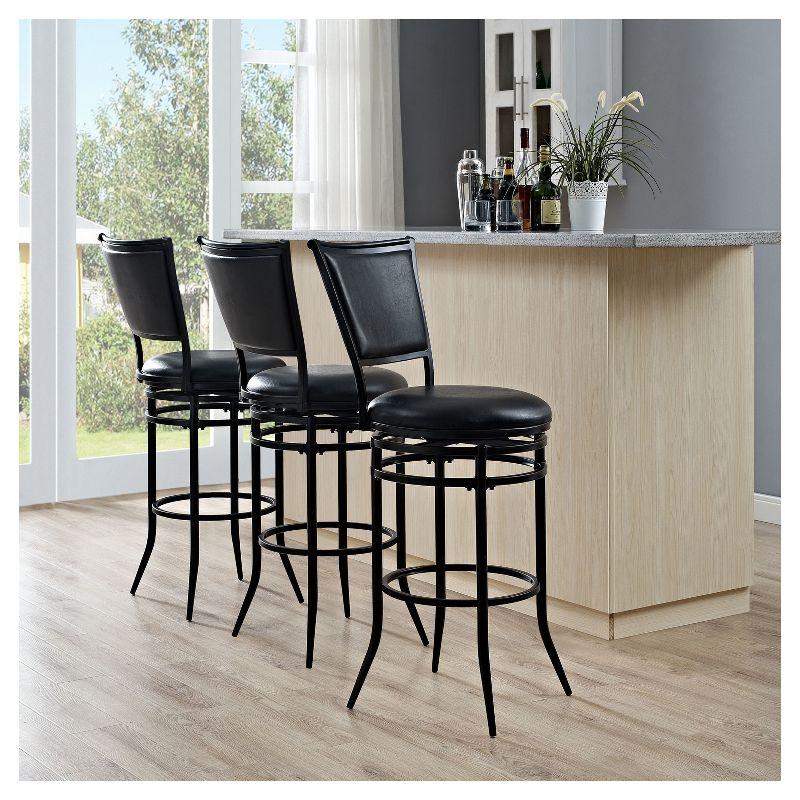 Rachel Swivel Barstool Black with Cushion Black - Crosley